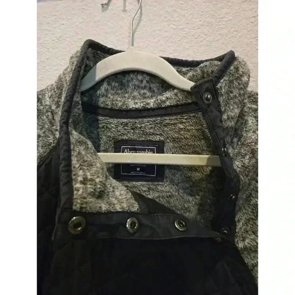 Abercrombie & Fitch Men's M Black Fleece Pullover Sweater Mock Neck - Picture 4 of 12